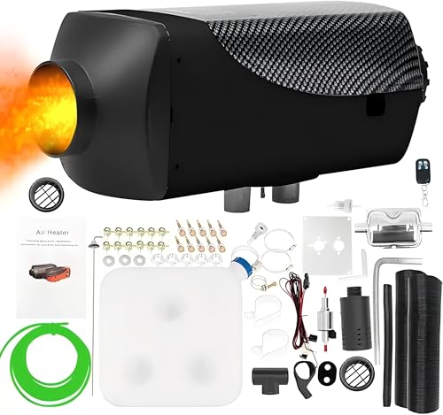 PRIJESSE 5KW Diesel Lufterhitzer, 12V 5000WDieselheizung,Luft Standheizung, Air Diesel Heizung mit Schalldämpfer, LCD Schalter für Auto RV Boote KFZ PKW LKW Wohnmobil Bus