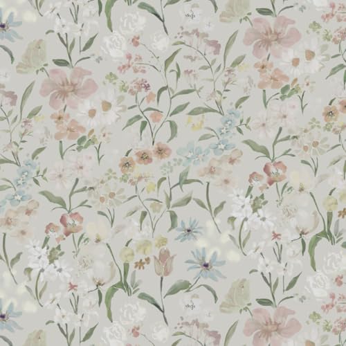 Timeet Selbstklebende Tapete Blumen Beige 44x300CM Klebefolie Blumentapete Vintage Möbelfolie Selbstklebend Wasserdicht Vinyl Klebetapete für Wohnzimmer Schlafzimmer Küche Wand Schränke