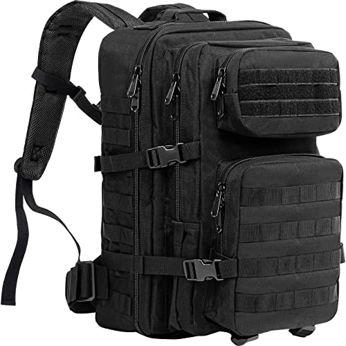 ProCase Militär Tactical Rucksack 40 L, 3-Tage MOLLE Assault Pack – Schwarz