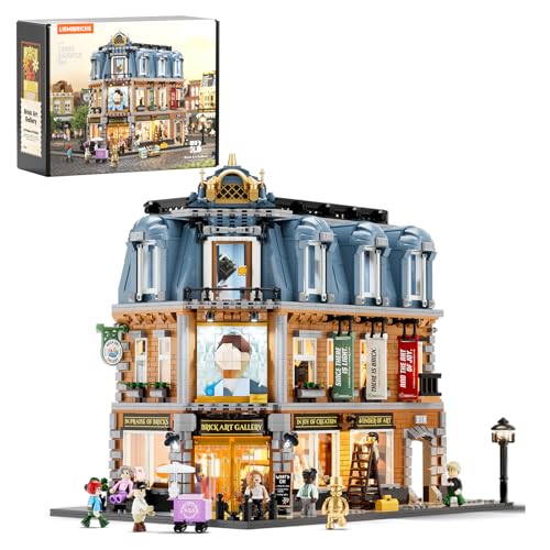 Lumibricks Brick-Kunst-Galerie Beleuchtung Klemmbausteine Haus, 3400Pcs, Modulgebäude am Straßeneck Mit Kunstklassikern&Abnehmbaren 3D-Malerei, Geschenke für Kunstliebhaber,Alter 16+, L9085