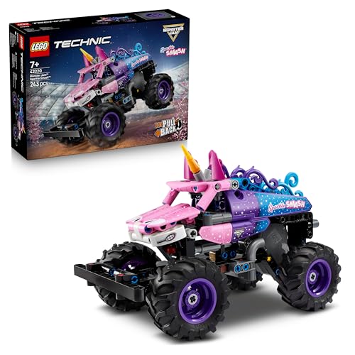 LEGO Technic Monster Jam Sparkle Smash mit Rückziehmotor - Technic Monstertruck & Einhorn Monster Truck Spielzeug - Kreatives Geschenk ab 7 Jahren für Kinder, Mädchen & Jungen - 42220
