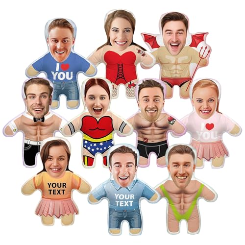 Battnot Personalisiertes 3D Person Menschenform Kissen FOTOGESCHENK mit eigenem Foto Foto-Kissen mit Deinem Foto Bedrucken Zum Jahrestag, Geburtstag, Valentinstag 3D Körper (mit Füllung)
