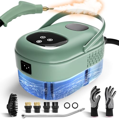 Dampfreiniger, 2500w Dampfreiniger Handgerät, Hochtemperatur Steam Cleaner, 1,1-l-Wassertank, Dampfreiniger für Alles, Schnelle Hitze Tragbarer Steamer, Handdampfreiniger für Küche, Badezimmer-Grün