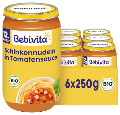 Bebivita Menüs ab dem 12. Monat Schinkennudeln in Tomatensauce, 250g 6er Pack (6x250g)