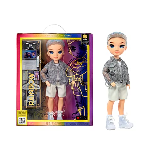 Rainbow High Modepuppe – Aidan Russel - Lila Junge Puppe – Modisches Outfit & 10+ Bunte Spiel-Accessoires - Für Sammler und Kinder von 4-12 Jahren