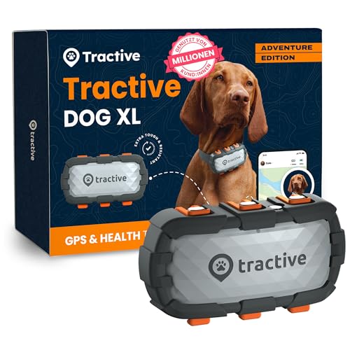 Tractive GPS Tracker Hund - XL Adventure | Bissfestes Glasfasergehäuse | Bis zu 1 Monat Akku | Marktführer | Weltweite Live-Ortung | Weglaufalarm | Aktivitätstracking & Gesundheitswarnungen