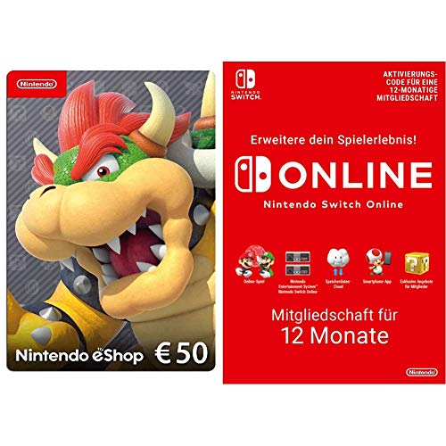 Nintendo eShop Card | 50 EUR Guthaben + Online Mitgliedschaft - 12 Monate (Download Code - EU) | Switch/3DS/Wii-U