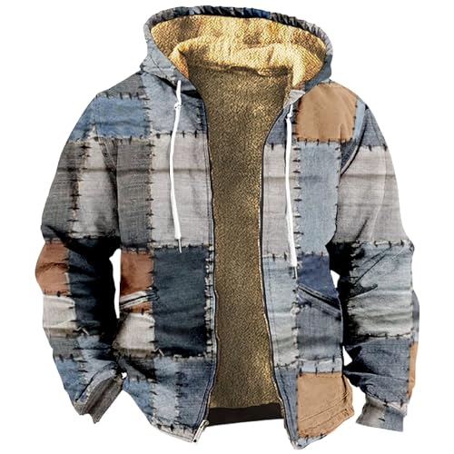 HSUAYEUD Western Weste Herren Schwarz,Gehrock Herren Outdoor Jacken Für Herren Daunenjacke Herren Mit Kapuze Militär Blazer Herren Parajumpers Parka Herren Mantel Herren Lang Grau(XXL,Blau)