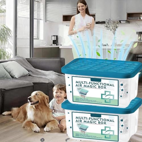 2 Stück Multi-Functional Air Magic Box – Luftreinigungsbox Mit Staubentfernung Für Innenräume, Automatischer Staubfänger, Pflanzenbasiert, Stromlos Für Zuhause & Büro, Schlafzimmer, Haustierbereiche