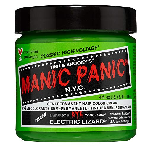 Manic Panic Electric Lizard Classic Creme, vegan, tierversuchsfrei, grüne semipermanente Haarfarbe, 118 ml