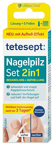 tetesept Anti-Nagelpilz Set, Nagelpilzmittel, 4 ml & 5 Einmal-Feilen