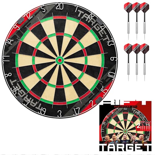 Target Darts Rift Dartboard Set | Stahlspitzen-Dartscheibe | Enthält Zwei Sätze 17G-Darts | Komplettes Starter-Set | Enthält 1 Monat DartCounter-App