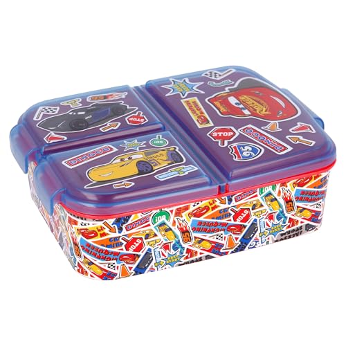 Brotdose Sticker | 3 Fächer | Disney Cars | Lunch to Go | Vesper Dose