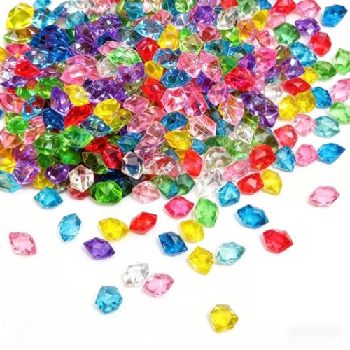 wutdgeg 400 Acryldiamanten, Bunte diamanten, Acryl Steine,Edelsteine | Hochzeits- und Party Dekoration, Vasenverzierungen, Basteldekoration, Piratenschatzsuche, Aquariumschmuck