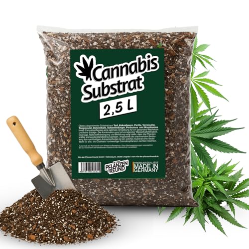 Nils der Pflanzenfreund® Cannabis Erde (2,5 L) – Grow Erde für Hanfpflanzen, Cannabis Substrat Indoor, Hanferde für kräftige Wurzeln, nährstoffreich & ohne Schädlinge