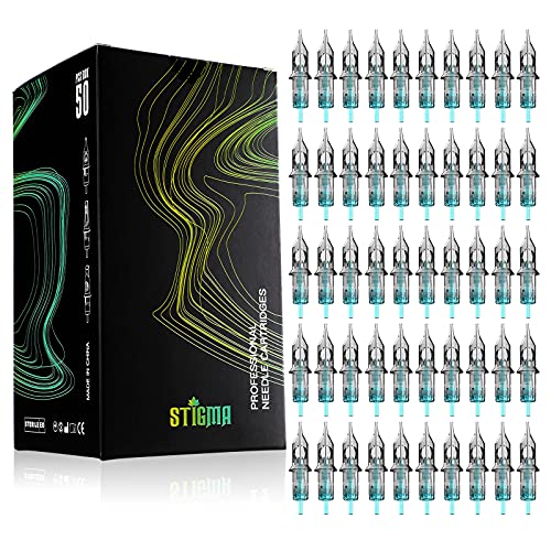 STIGMA 50 Pcs Tattoo Cartridges Nadeln Einweg Mixed # 10 Bugpin Round Liner Cartridge 3RL 5RL 7RL 9RL 11RL EN02B-50KIT-R