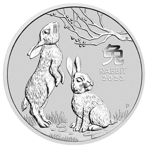 Hase 2023, 1 Unze Silbermünze, Lunar Serie III, incl. Münzkapsel, Neuware