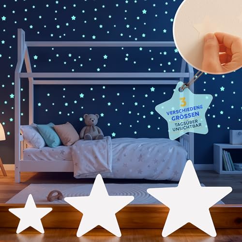 LILIMAUS Leuchtsterne Kinderzimmer [100 Stck.] - SELBSTKLEBEND - Leuchtende Sterne für Kinderzimmer Deko - Glow in the dark stars - Leucht Sternenhimmel - Leuchtsticker Aufkleber leuchtend im Dunkeln