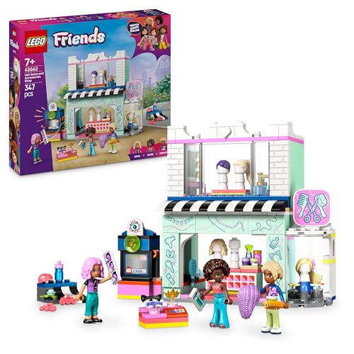 LEGO Friends Friseursalon - Kreatives Spielzeug zum Bauen für Rollenspiele - Mit 3 Minifiguren, Skaterrampe, Inlineskates, Haarschmuck und EIN Helm - Geschenk für Mädchen ab 7 Jahren - 42662