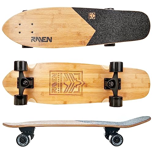 RAVEN Longboard Skateboard für Kinder Erwachsene Jungen Mädchen | Aluminium Trucks | PU Räder | ABEC-9 Chrome Kugellager | (Trevix)