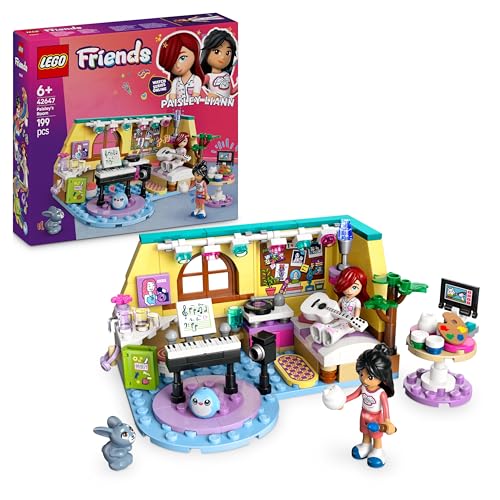 LEGO Friends Paisley’s Room Set, Creative Learning Toy for 6 Plus Year Old Girls, with 2 Heartlake City Characters, a Bunny Figure, Instruments and Dolls' House Accessories 42647