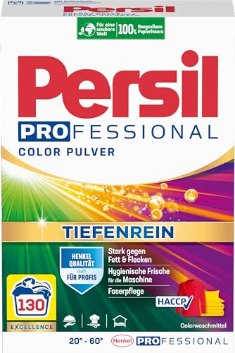 Persil Color Pulver Tiefenrein Waschmittel (130 Waschladungen), Colorwaschmittel für reine Wäsche und hygienische Frische für die Maschine, effektiv von 20 °C bis 60 °C