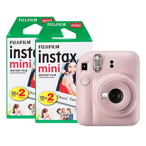 Fujifilm instax Mini 12 Sofortbildkamera mit 40 Aufnahmen, Blütenrosa