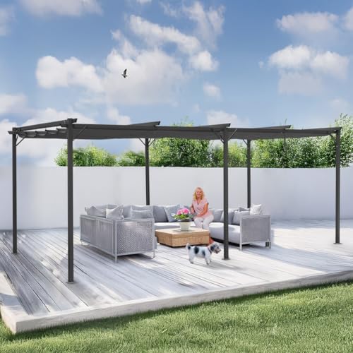 Grindi - Garten Pergola Pavillon mit einstellbarem Stoffdach - Irda IV, 3x6 m - wasserdichtes & stabiles Sonnenschutz für Terrasse und Freistehender, Carport-Pavillon, Grillpavillon, Markise