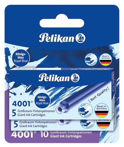 Pelikan Großraum-Tintenpatronen 4001 Tinte Königsblau, 10 Stück