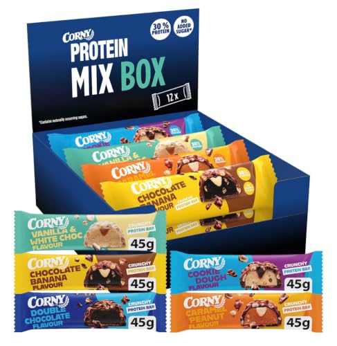 Proteinriegel Corny Protein Crunchy Mix Pack | 30% Protein | 12 x 45 g
