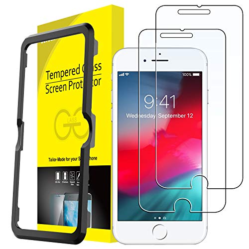 JETech Schutzfolie Kompatibel mit iPhone 8 Plus, iPhone 7 Plus, iPhone 6s Plus und iPhone 6 Plus, Einfaches Installationswerkzeug, 2 Stück
