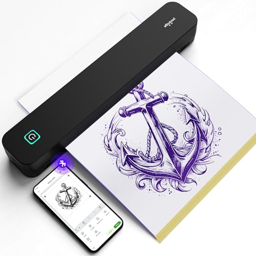 PeriPage P92 Tragbarer 2-in-1 Tintenloser Thermodrucker, Tattoo & A4