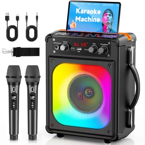 HWWR Karaoke Maschine mit 2 Mikrofonen, All-in-One Karaoke Anlage mit 5,25