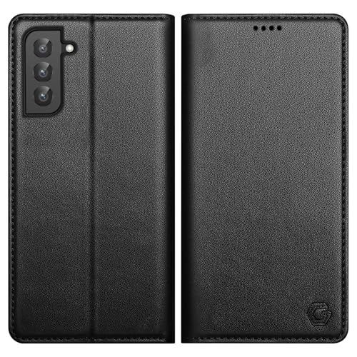 Kirnntca Handyhülle für Samsung Galaxy S22 5G Hülle, Kartenfach Premium PU Leder Klapphülle Schutzhülle, Standfunktion Tasche Flip Case für Samsung Galaxy S22 5G - Schwarz
