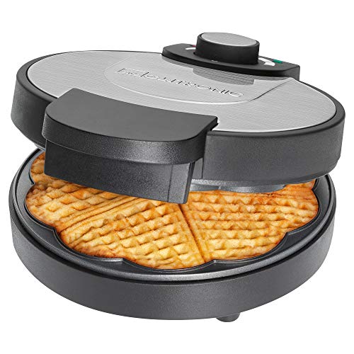 Clatronic® Waffeleisen | mit Ø 18cm antihaftbeschichteter Backfläche | Waffeleisen Herzform | stufenlos einstellbarer Bräunungsgrad & Backampel | Waffle Maker mit Edelstahleinlage | 1000W | WA 3492