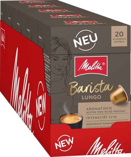 Melitta Barista Kaffeekapseln Lungo, 100 Stück, Intensität 7/10, Nespresso kompatible Kapseln