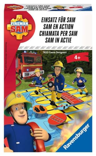 Ravensburger 23430 - Feuerwehrmann Sam: Einsatz für Sam, Mitbringspiel für 2-4 Spieler, Kinderspiel ab 4 Jahren, kompaktes Format, Reisespiel, Brettspiel