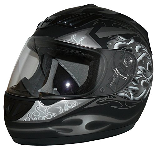 protectWEAR Motorradhelm matt-grau-schwarz H-510-GR