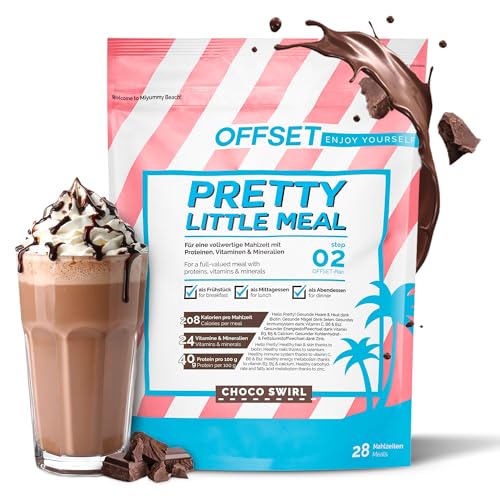 OFFSET Nutrition Abnehm Shake Choco Swirl [nur 208 KCAL pro Shake] - 28 Portionen | Mahlzeitersatz | Diät Shake mit 24 Vitaminen & Mineralien | Glutenfreie Trinkmahlzeit