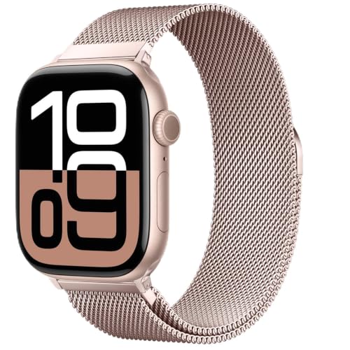 Original Milanaise Ersatzarmband Kompatibel mit Apple Watch Armband 40mm 42mm(Series 11 &10) 41mm 38mm, Elegant Magnetische Metall Edelstahl Armbänder für iWatch Series 11 10 9 8 7 6 5 4 3 SE 3/2/1