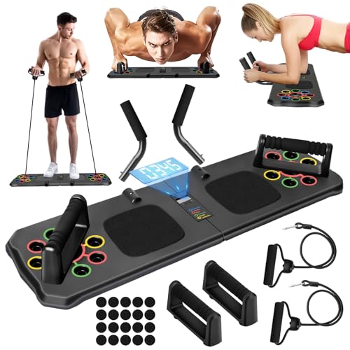 Liegestütze Brett 24 in 1 Push Up Board, Faltbares Multifunktions Liegestütz Liegestützbrett Bar Home Gym Calisthenics Equipment Fitnessgeräte für Zuhause Brusttrainer