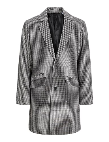 JACK & JONES Herren Jjhays Wool Blend Coat Mantel 12258389,Seal Brown/Detail:HOUNDSTOOTH,XS