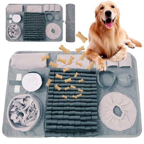 Hund SchnüFfelteppich, Waschbar Trainingsmatte Futtermatte SchnüFfelteppich FüR Hunde Riechen Trainieren Trainingsmatte Gegen Langeweile Und Anregung LangsamfüTterungsunterlage FüR Welpen(66 * 42cm)