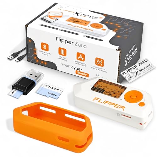 Flipper Zero Protective Set | Flipper Zero | Silikonhülle | USB-C Kabel | 64GB Speicherkarte - Elektronisches All-in-One-Tool: Sub-GHz, RFID, NFC, Funksteuerung, Infrarot, Open-Source & Anpassbar