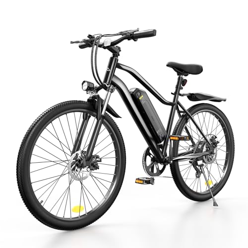 Finbike EB3 E-Bike für Erwachsene, 60 km Max Reichweite, Elektrofahrräder mit 4 Stunden Schnellladung, 26 Zoll E Bike Mountainbike mit 36V 10,4Ah Akku, Gefederter Vordergabel, 7 Gang Schaltwerk