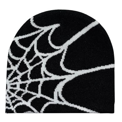 YAMEIZE Trendy Y2K Web Strickmützen für Damen Herren Beanie Mütze Web Soft Slouchy Knitted Hut Winter Skull Cap Outdoor