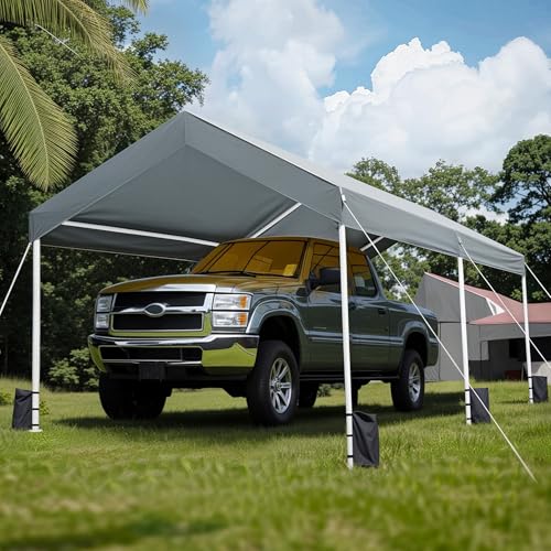 Carport 3x6 m Zeltgarage Carport mit Dach, UV-beständig wasserdicht Garagenzelt Unterstand Lagerzelt Weidezelt Garagenüberdachung für Auto, LKW, SUV, Boot, Auto Garage Zelt für Garten Party