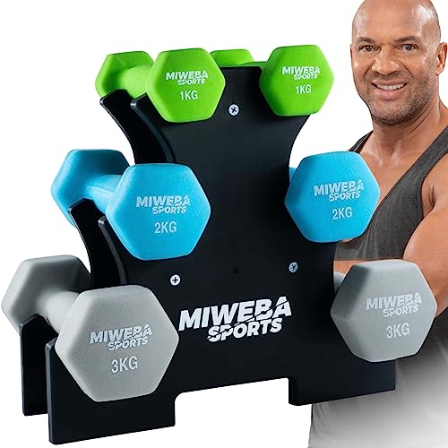 Miweba Sports Hanteln Set Neopren NKH120 (Grün/Türkis/Grau)