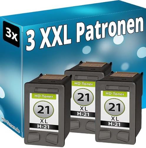 Inkadoo 3X DRUCKER PATRONE kompatibel für HP 21 XL DESKJET F370 F 375 F380 F2180 F2224 F2280 F4180