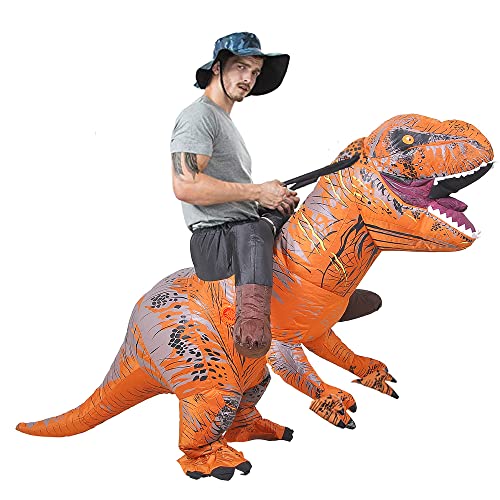 JASHKE Dinosaurier Aufblasbare Kostüme Tyrannosaurus rex Reiten Kostüm Aufblasbar Erwachsene Karneval Kostüm